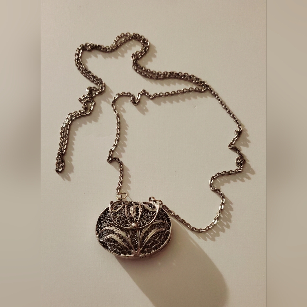 Vintage 925 Sterling Purse Necklace